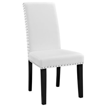 Parcel Dining Faux Leather Side Chair, White