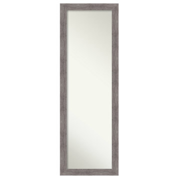 Pinstripe Plank Grey Narrow Non-Beveled  On the Door Mirror 17.5x51.5 in.