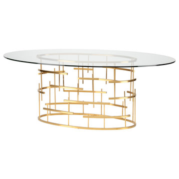 Oval Tiffany Dining Table, Gold