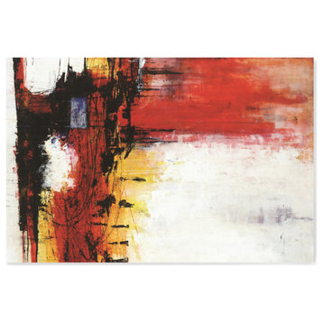 Crimson Industry Modern Hand Painted Canvas Abstract Art - 72" x 48"
