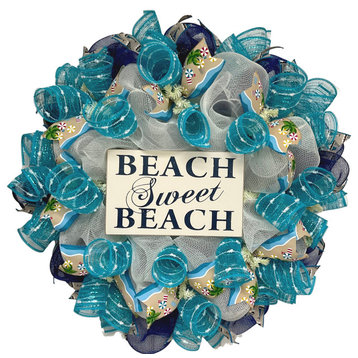 Beach Sweet Beach Handmade Deco Mesh Wreath