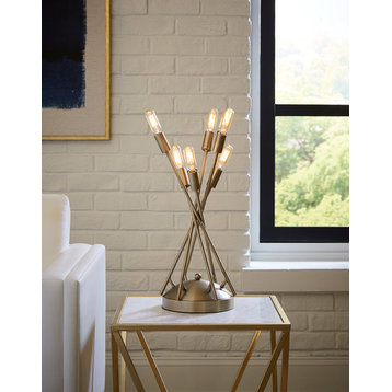 Perret 6-Light Aged Brass Table Lamp
