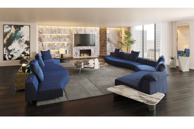 Trendy living room photo in Other