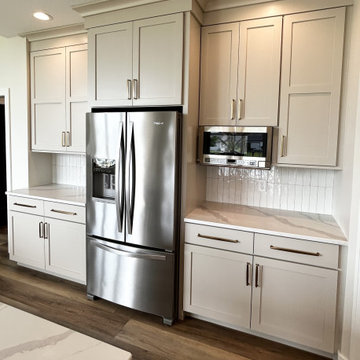 Accessible Beige Painted Kitchen with Birch Almond Accents