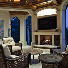 TV mounted over fireplace