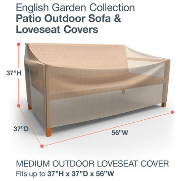 Budge English Garden Tan Tweed Medium Loveseat Cover, 37"x56"x37"