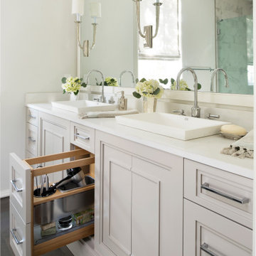 Wood Vanity Cabinet Pull Out Grooming Organizer