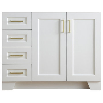 Ariel Q043S-R-BC Taylor 42" Single Wood Vanity Cabinet - White