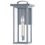 Troy Lighting - Eden 1 Light Small Exterior Wall Scone, Weathered Zinc - Eden is a classic cage lantern with contemporary flair. Part of our Troy Elements collection, Eden is crafted from an exclusive EPM material that can handle UV and salt exposure for years to come. Available in textured black, textured bronze, or weathered zinc. Available as a one, two, or three-light wall sconce, pendant, and post.