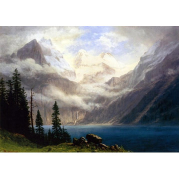 Albert Bierstadt Mountain Scene, 18"x27" Wall Decal Print