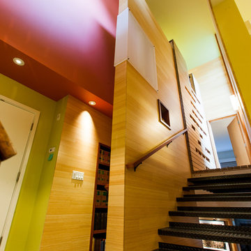 Staircase with Bookcase Wall