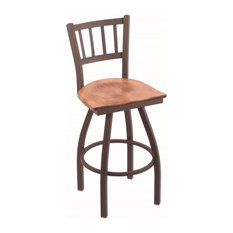 Holland Bar Stool Company - 810 Contessa 30" Bar Stool, Bronze Finish, Dark Cherry Maple Seat, 360 swivel, M - Bar Stools and Counter Stools