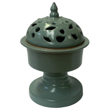 Ru Ware Celadon Green Crackle Ceramic Incense Holder Display Hws1420