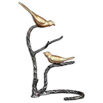 Uttermost 19936 19" Tall Bird Figurine - Wrought Iron / Gold