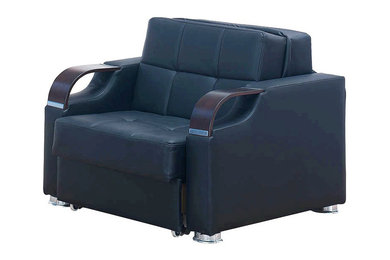 Caprio Bonded Black Chair Bed