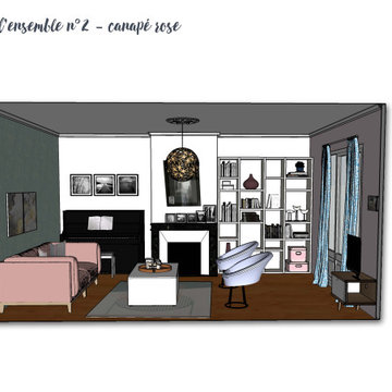 2 propositions de réaménagement pour un salon