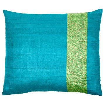 Trendsage Desi Silk Pillow, Teal