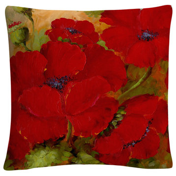 Rio 'Poppies 2' Decorative Throw Pillow