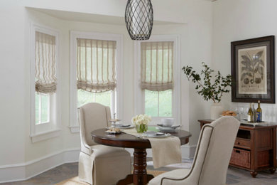 Fabric Roman Shade with Trim