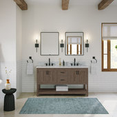 Open Style Vanity with Doors and 2 or 4 Open Shelves - Meadowbrook