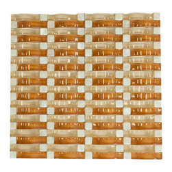 Honey 3D Sea Wave Glass Mosaic Tiles - Home Accessories & Decor
