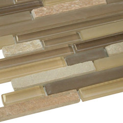 Glossy Pebble Stone Design Random Brick Pattern Mosaic Tiles - Home Decor