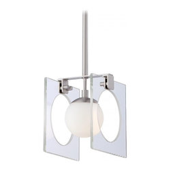 1 Light mini Pendant in Brushed Nickel Finish by George Kovacs - Lighting