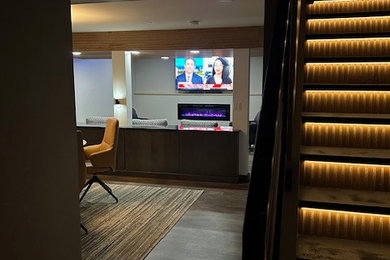 Example of a minimalist basement design in Burlington