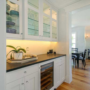 Transitional Dry Bar adjacent to Dining Room