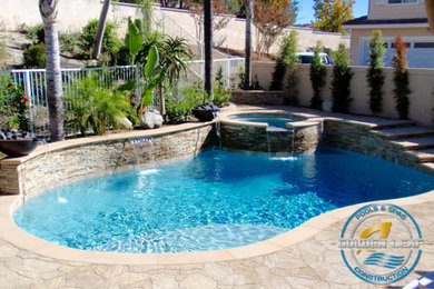 Example of a small ornate pool design in Orange County