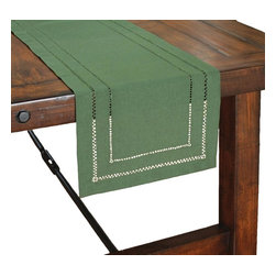 Xia Home Fashions - Double Hemstitch Easy Care Table Runner, 14"x72", Pine - Table Runners