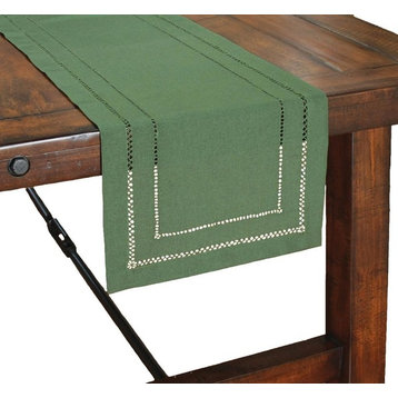 Double Hemstitch Easy Care Table Runner, 14"x72", Pine