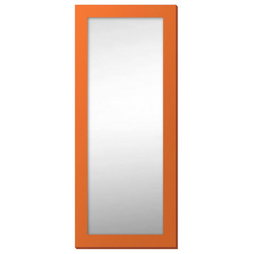72"x30" Pop of Color Wall/Floor Mirror Art, Modern Orange