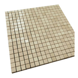Tumbled Mini Square Bright Beige Stone Tile Mosaics - Home Decor