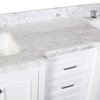 Nantucket 72" Double Bath Vanity, White, Carrara Marble