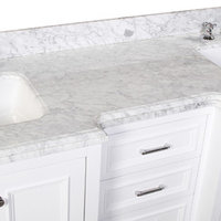 Nantucket 72" Double Bath Vanity, White, Carrara Marble