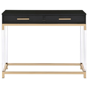 Adiel Console Table, Black and Gold Finish