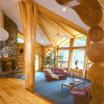 Bowen Island Round Log Post and Beam