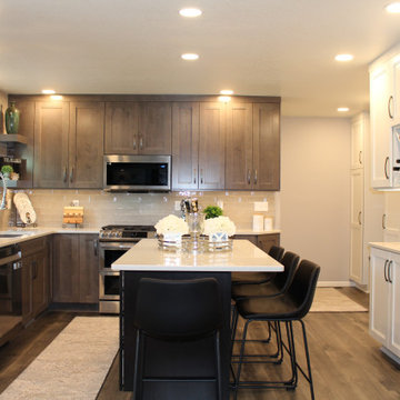 Stunning Kitchen Transformation Done in Ebony, White and Shale Colors