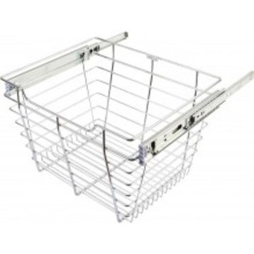 Hardware Resources POB1-162911 11" Tall Pull Out Wire Basket - Chrome