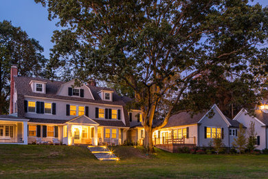 Large transitional exterior home photo in Providence