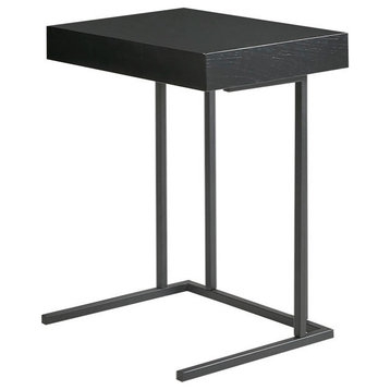 INK+IVY Wynn Pull-Up Accent Table with Drawer, Black