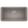 Blanco Ikon 33"x19" Granite Single Bowl Farmhouse/Apron Front Kitchen Sink, Truf