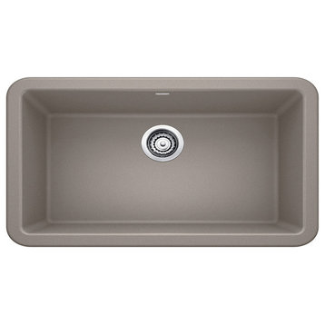 Blanco Ikon 33"x19" Granite Single Bowl Farmhouse/Apron Front Kitchen Sink, Truf