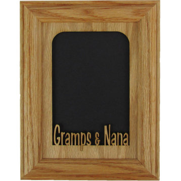 Gramps and Nana Vertical Oak Picture Frame and Oak Matte, 5"x7"
