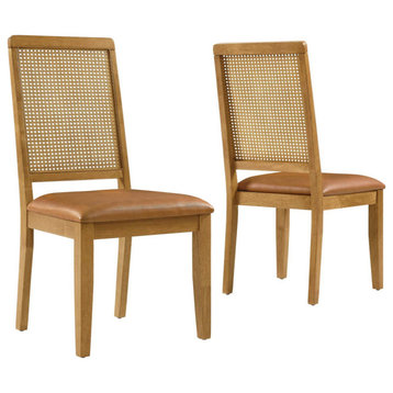 Modway Arlo Dining Side Chairs Set of 2, Natural Tan