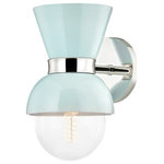 Mitzi by Hudson Valley Lighting - Gillian 1-Light Wall Sconce, Polished Nickel/Ceramic Gloss Robins Egg Blue - Gillian brings a sense of youthfulness to a familiar form. Available in different styles, her allure lies in expertly-crafted ceramic shades. Swathed in milky hues like cream and robins egg blue, Gillian is playfully elegant. Metal accents heat things up, making Gillian a contender for any modern interior.