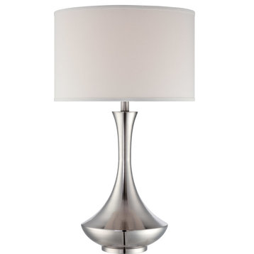 Elisio Table Lamp - Polished Steel, Off-White, A
