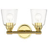 Catania 2-Light Polished Brass Vanity Sconce