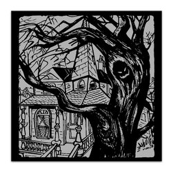 DDCG - Haunted House Canvas Wall Art, 16"x1.25"x16" - Prints And Posters